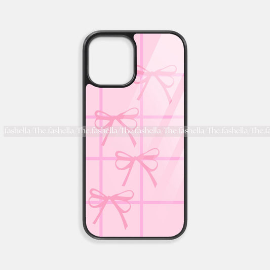 Aesthetic pink pretty bow  premium glossy phone case