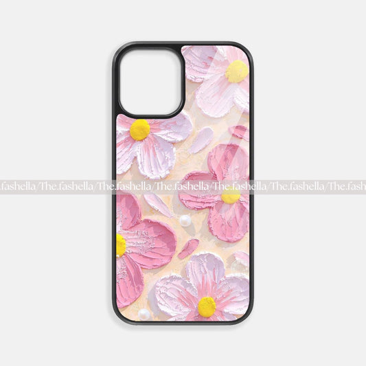 Cute pink flowers glossy case