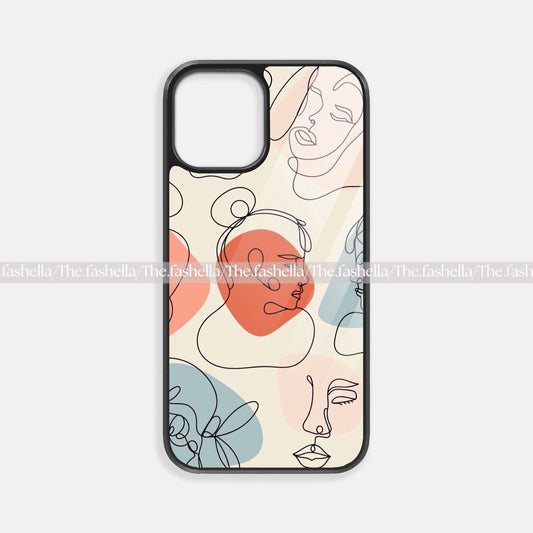 Abstract faces  premium glossy phone case