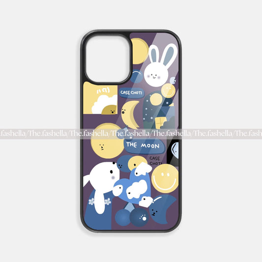 Aesthetic moon sticker  premium glossy phone case