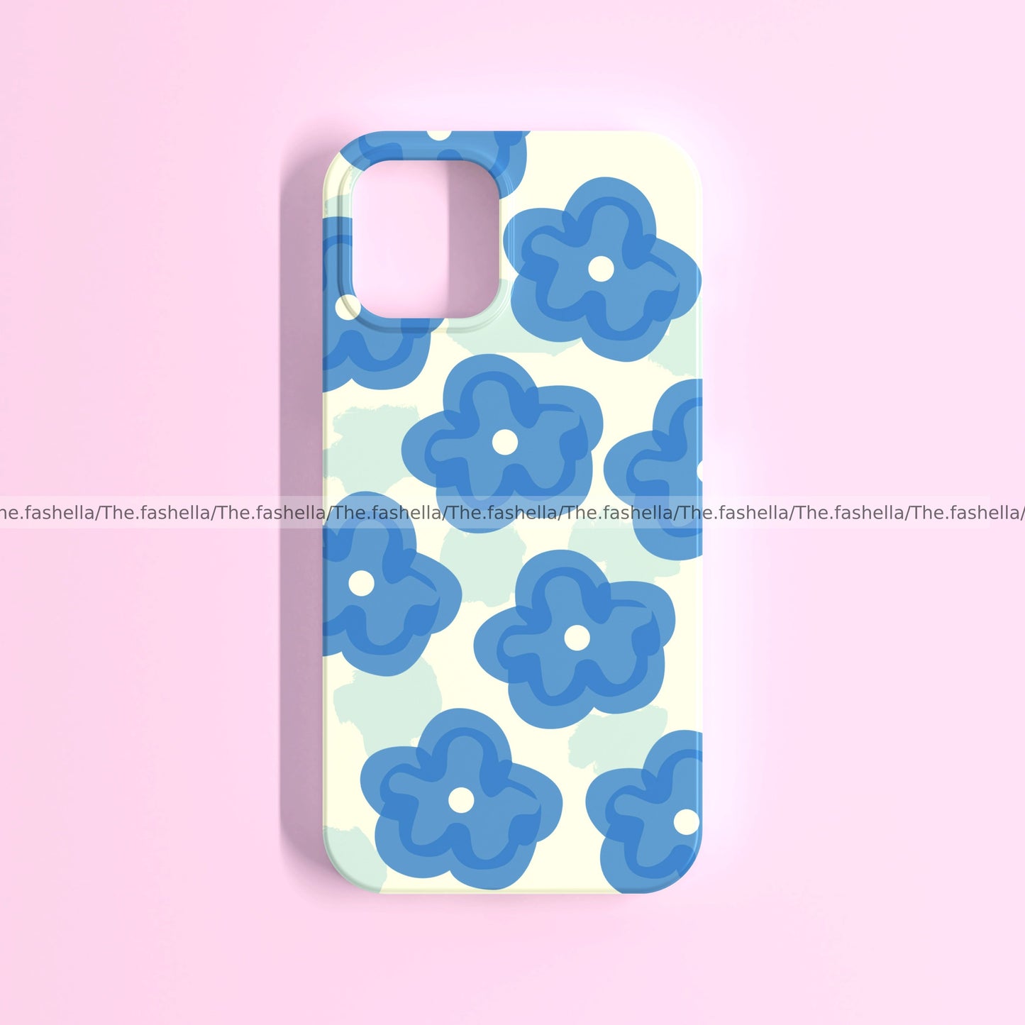 Aesthetic blue pretty floral case