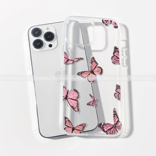 Aesthetic butterfly pink case