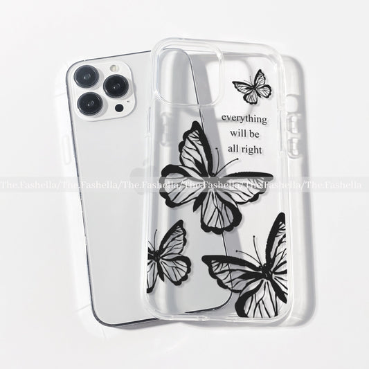 Black aesthetic butterfly case