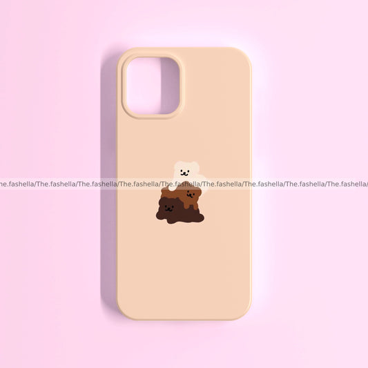 Beige teddy cute case