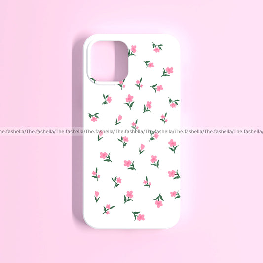 Mini white & pink flower case