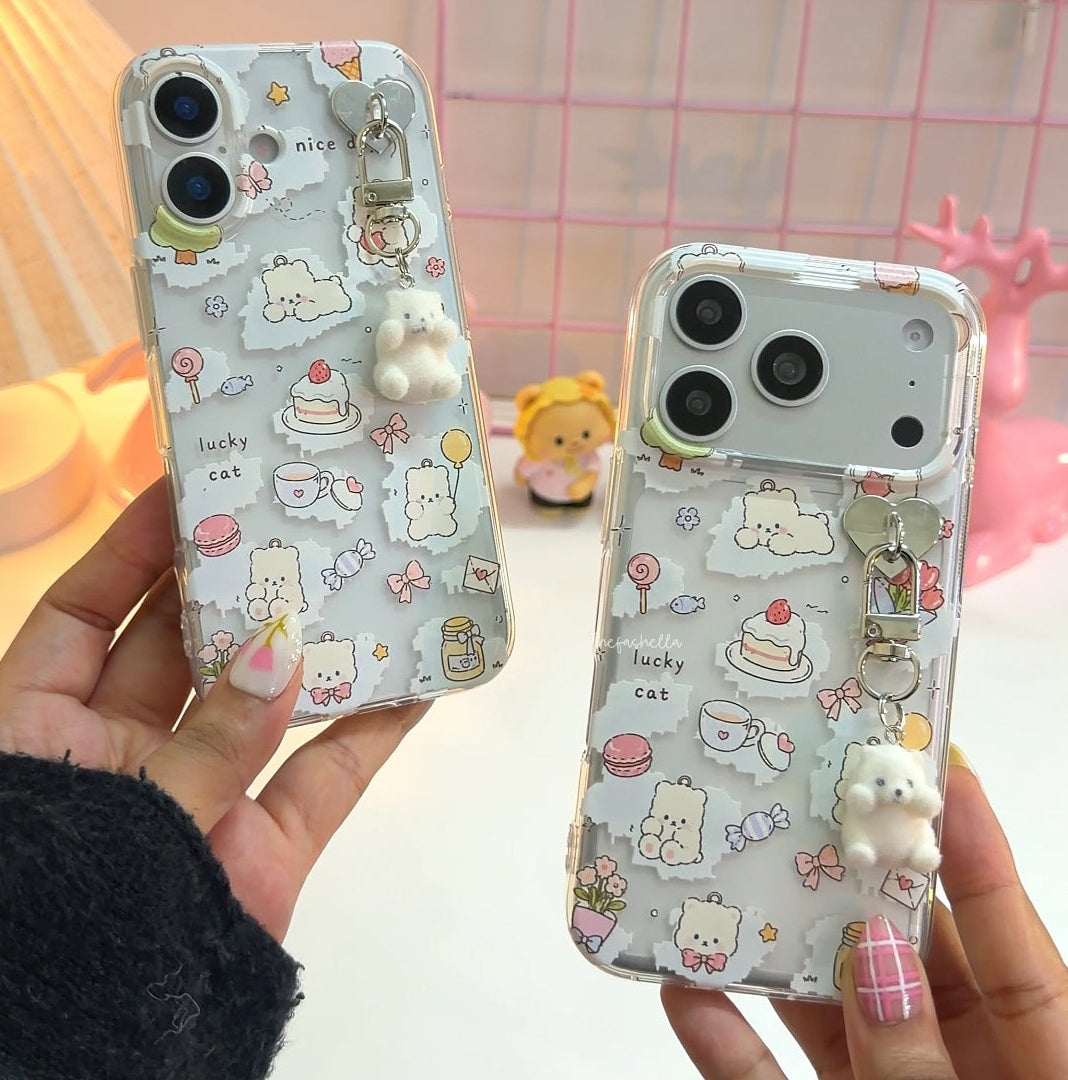 Lucky Bear Pastel Charm Phone Case